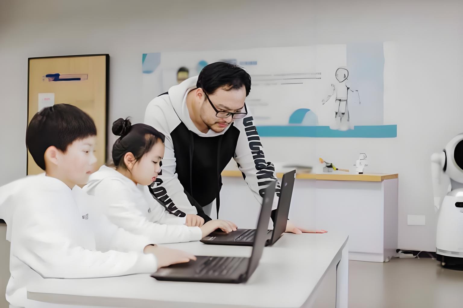 机器人手触碰神经网络象征 AI 智能体